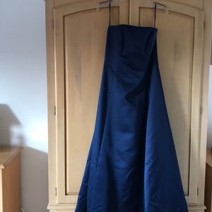 Michaelangelo Strapless Long Navy Blue Gown
